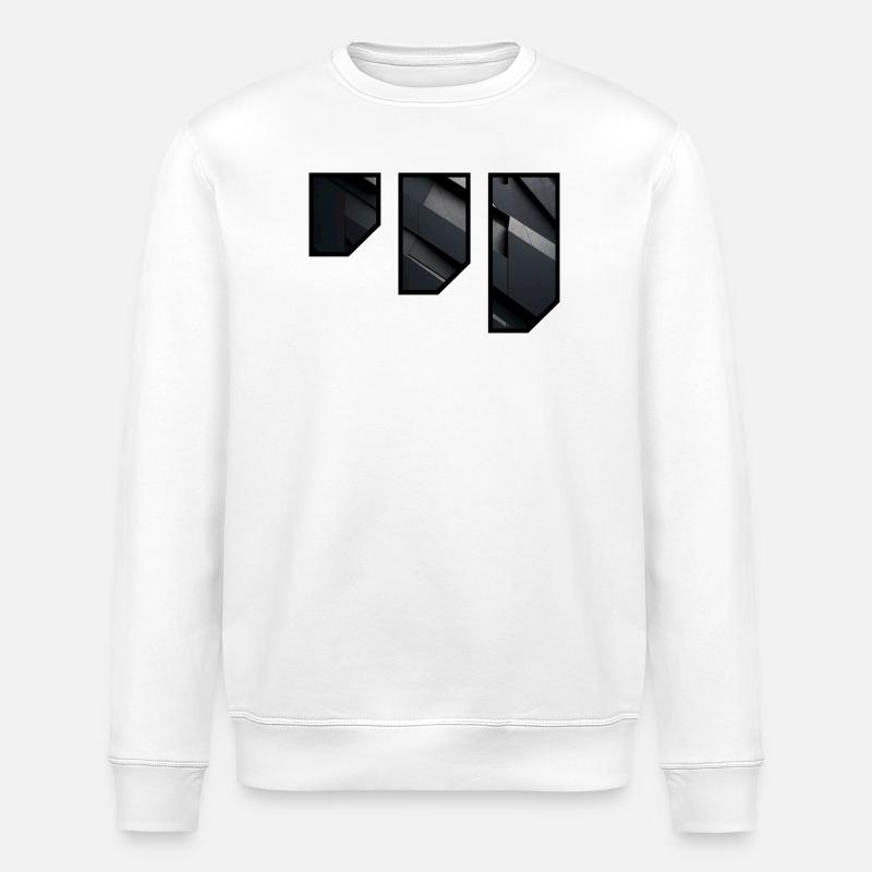 Geometric Dark Facade Pattern - Stanley/Stella ROLLER Unisex Organic Sweatshirt - white