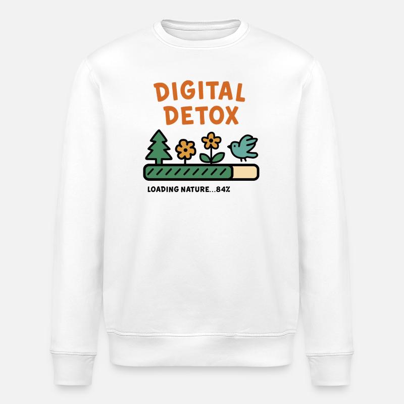 Digital Detox Nature Illustration - Stanley/Stella Unisex Bio-Sweatshirt ROLLER - Weiß