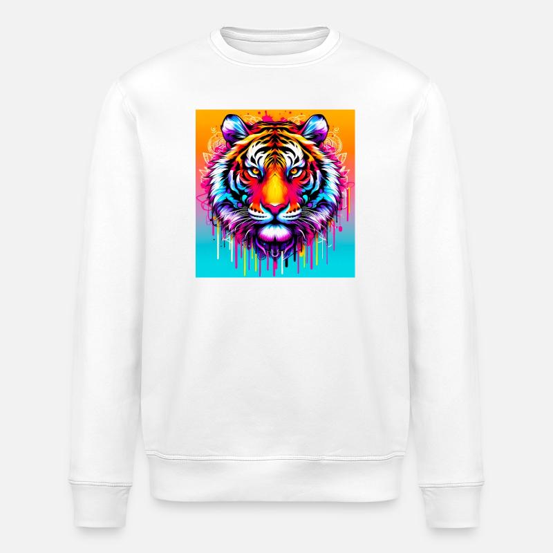 Tiger - Stanley/Stella Unisex Bio-Sweatshirt ROLLER - Weiß
