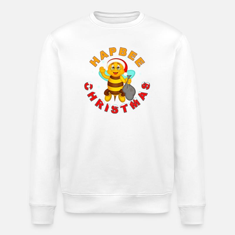 HAPBEE Christmas with text 2 - Stanley/Stella ROLLER Unisex Organic Sweatshirt - white