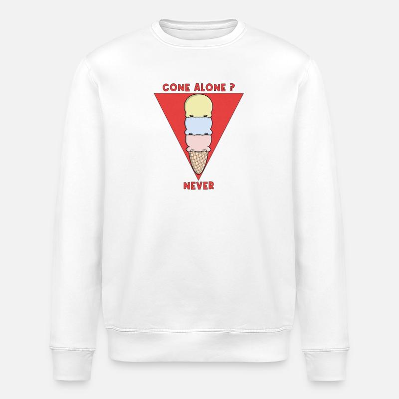 Cone alone? Never - Stanley/Stella ROLLER Unisex Organic Sweatshirt - white