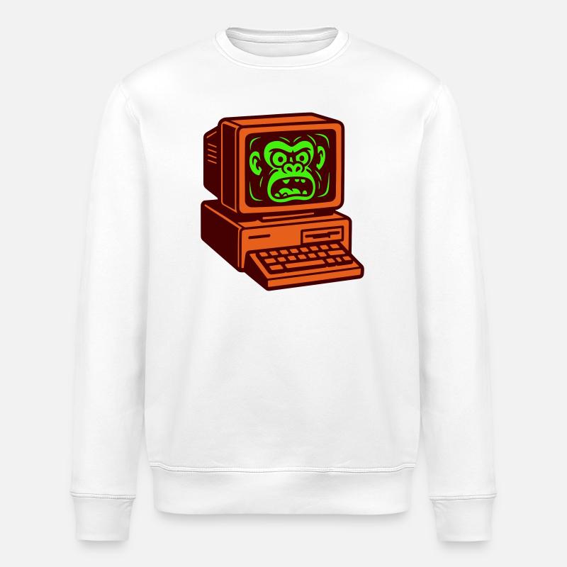 Computer Monkey - Stanley/Stella ROLLER Unisex Organic Sweatshirt - white