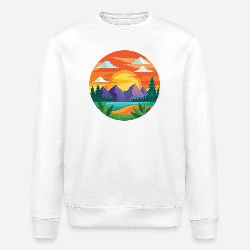 Bunte Berge - Stanley/Stella Unisex Bio-Sweatshirt ROLLER - Weiß