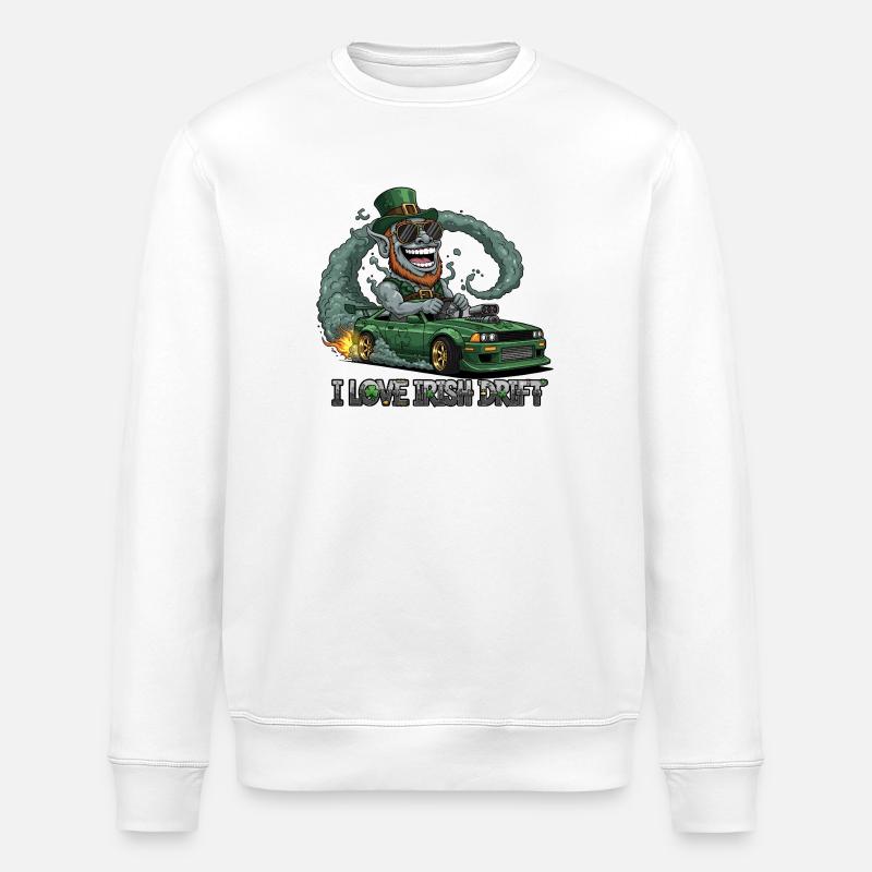 St. Patrick's Day Stunt Drift Design - Stanley/Stella Unisex Bio-Sweatshirt ROLLER - Weiß