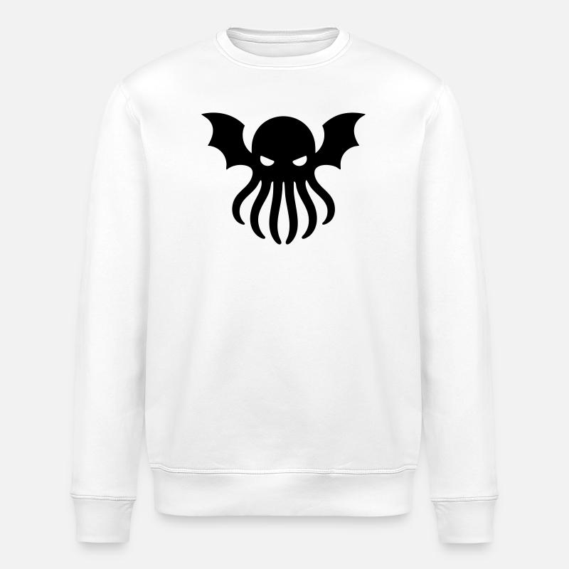 Geometrisches Cthulhu – Monochromes Symbol - Stanley/Stella Unisex Bio-Sweatshirt ROLLER - Weiß