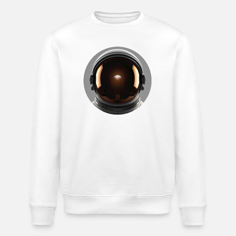 Erdblick im Raumanzug - Stanley/Stella Unisex Bio-Sweatshirt ROLLER - Weiß