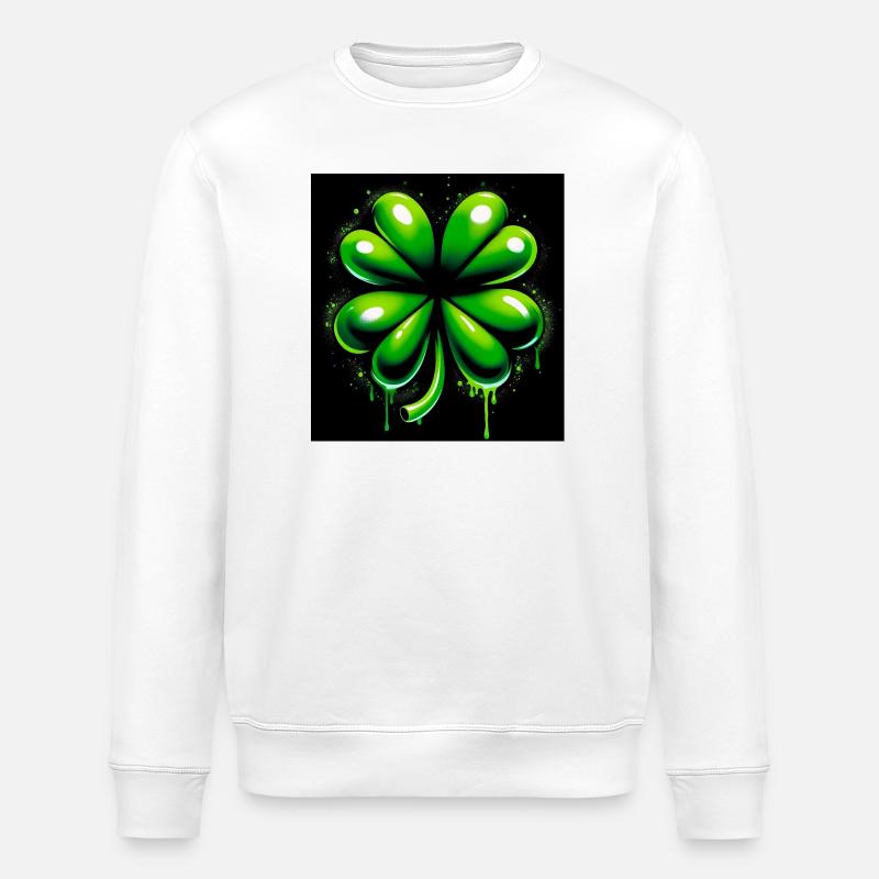 Trèfle à quatre feuilles - Sweat bio ROLLER Stanley/Stella Unisexe - blanc