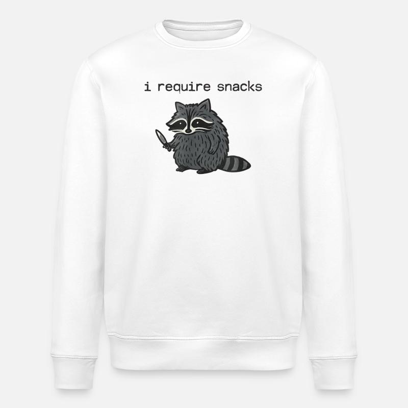 Lustig, Maskierter Waschbär, Mit, Messer - Stanley/Stella Unisex Bio-Sweatshirt ROLLER - Weiß