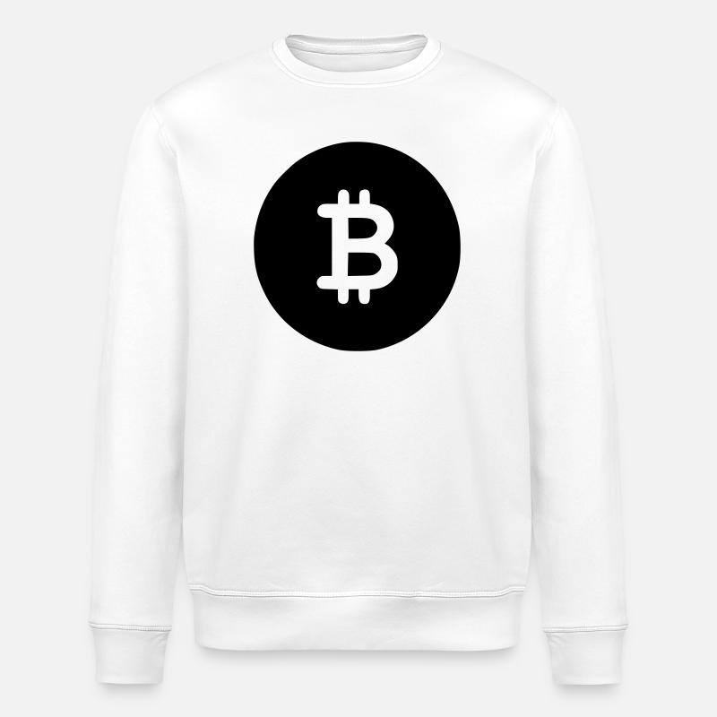 Icône noire Bitcoin - Sweat bio ROLLER Stanley/Stella Unisexe - blanc