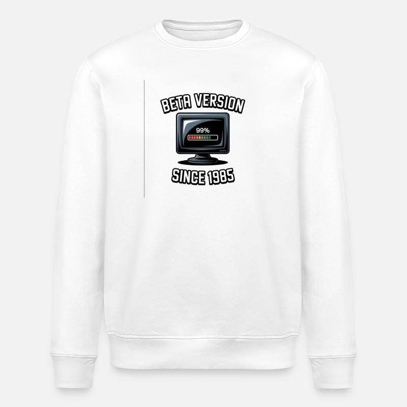 Retro Computer Progress Design - Stanley/Stella ROLLER Unisex Organic Sweatshirt - white