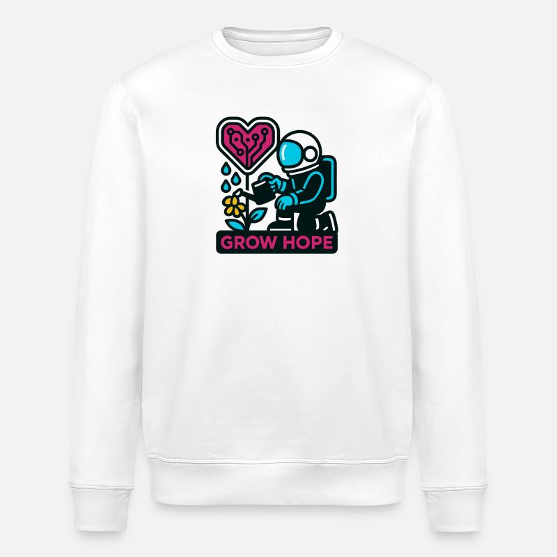 Grow Hope – Astronaut - Stanley/Stella Unisex Bio-Sweatshirt ROLLER - Weiß