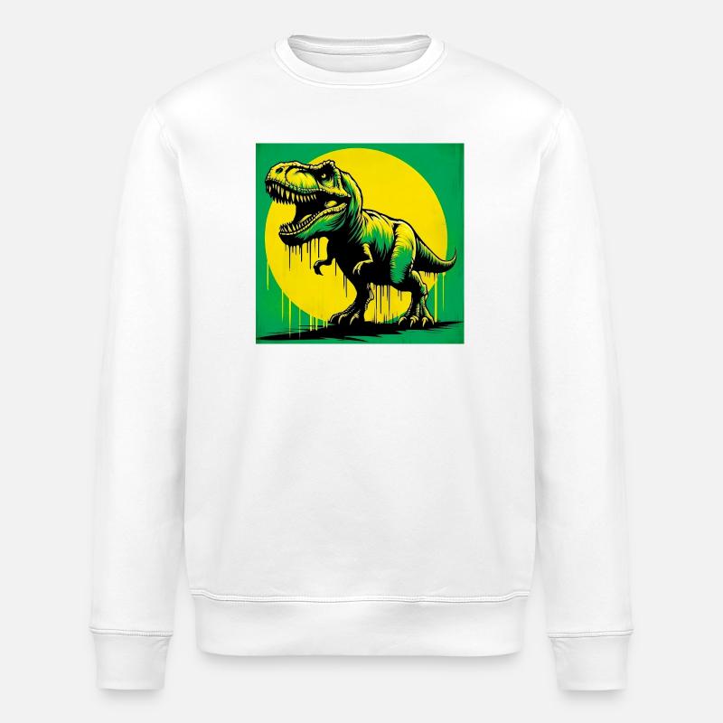 Dinosaurier - Stanley/Stella Unisex Bio-Sweatshirt ROLLER - Weiß