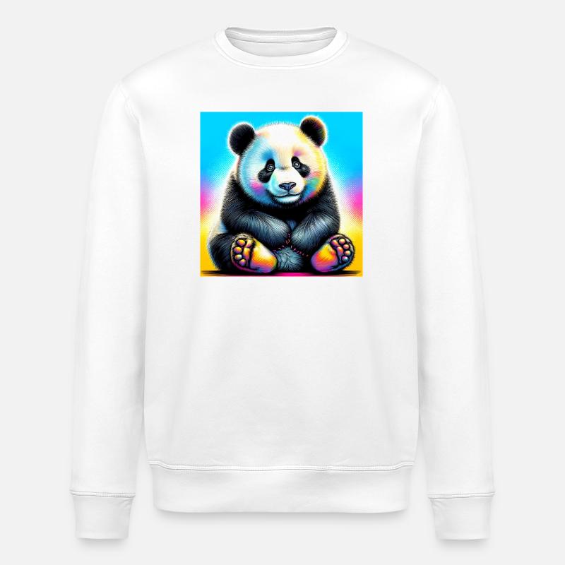 panda - Stanley/Stella ROLLER Unisex Organic Sweatshirt - white