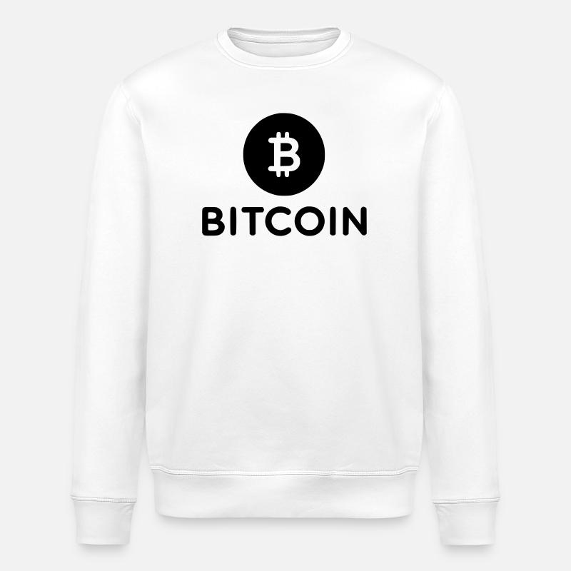 Bitcoin avec icône ronde - Sweat bio ROLLER Stanley/Stella Unisexe - blanc