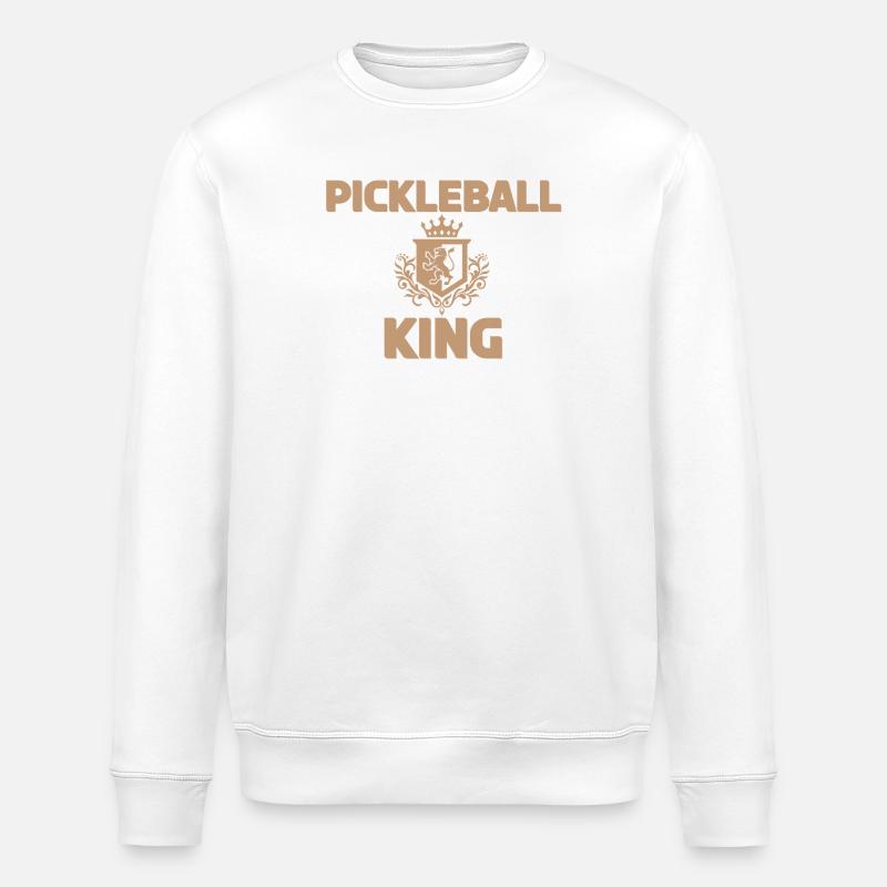 Pickleball King Pattern Design - Stanley/Stella ROLLER Unisex Organic Sweatshirt - white