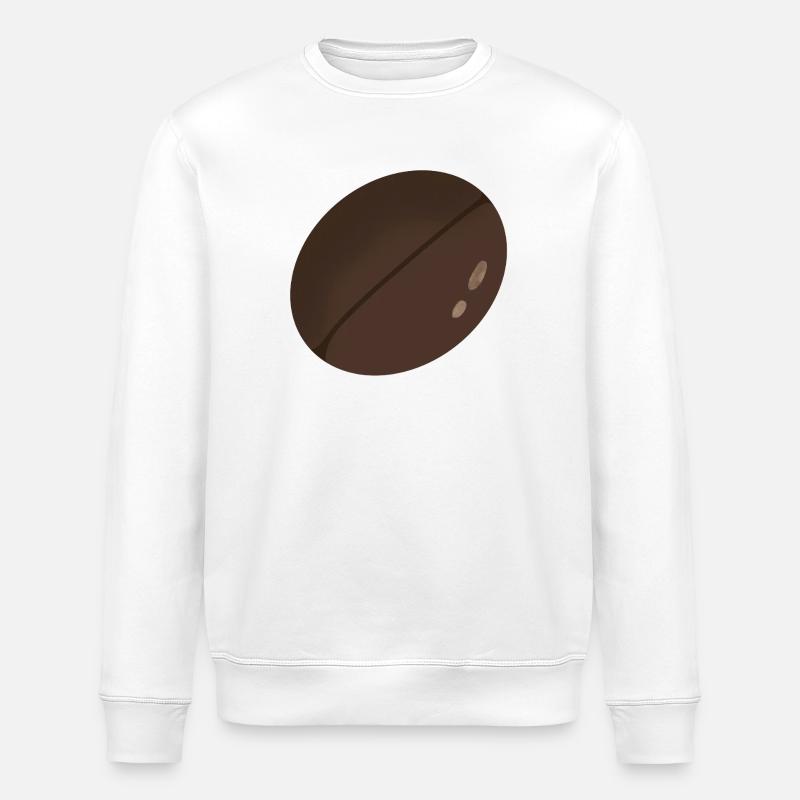 Minimalistische Kaffeebohne Illustration - Stanley/Stella Unisex Bio-Sweatshirt ROLLER - Weiß