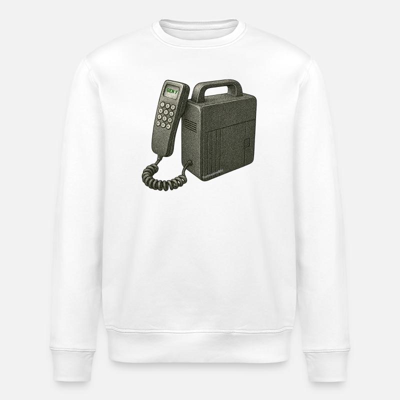 Nostalgic phone - Stanley/Stella ROLLER Unisex Organic Sweatshirt - white