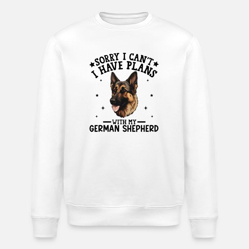 Deutscher Schäferhund Illustration auf Kleidung - Stanley/Stella Unisex Bio-Sweatshirt ROLLER - Weiß