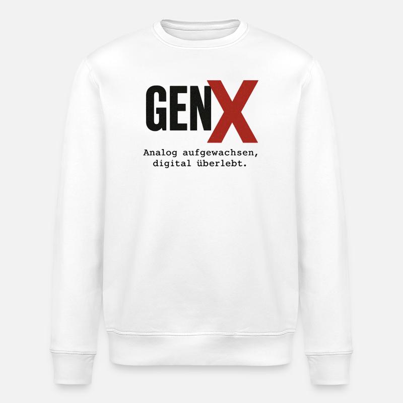 Conception rétro numérique GenX - Sweat bio ROLLER Stanley/Stella Unisexe - blanc