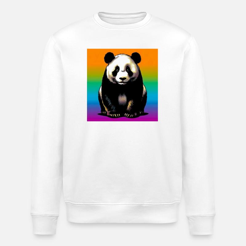 panda - Stanley/Stella ROLLER Unisex Organic Sweatshirt - white
