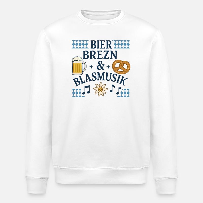 bier brezn und blasmusik - Stanley/Stella Unisex Bio-Sweatshirt ROLLER - Weiß
