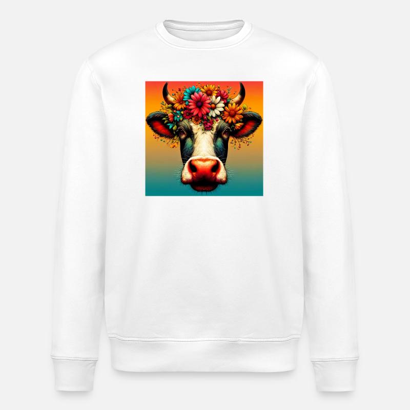 Kuh - Stanley/Stella Unisex Bio-Sweatshirt ROLLER - Weiß