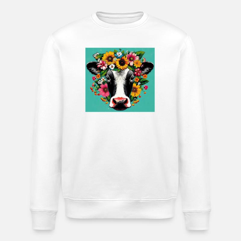 vache - Sweat bio ROLLER Stanley/Stella Unisexe - blanc