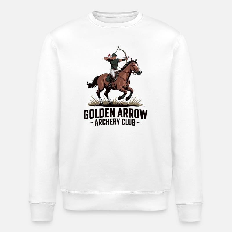 Dynamic Archer Crest on Horseback - Stanley/Stella ROLLER Unisex Organic Sweatshirt - white