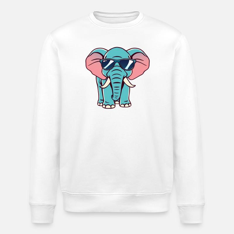 Elephant - Stanley/Stella ROLLER Unisex Organic Sweatshirt - white