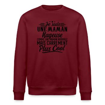 Mother Swimmer: normal, aber knallharter - Stanley/Stella Unisex Bio-Sweatshirt ROLLER - Weiß - Vorne - Nik (191cm)