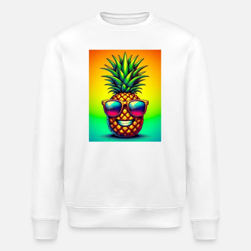Pineapple - Stanley/Stella ROLLER Unisex Organic Sweatshirt - white