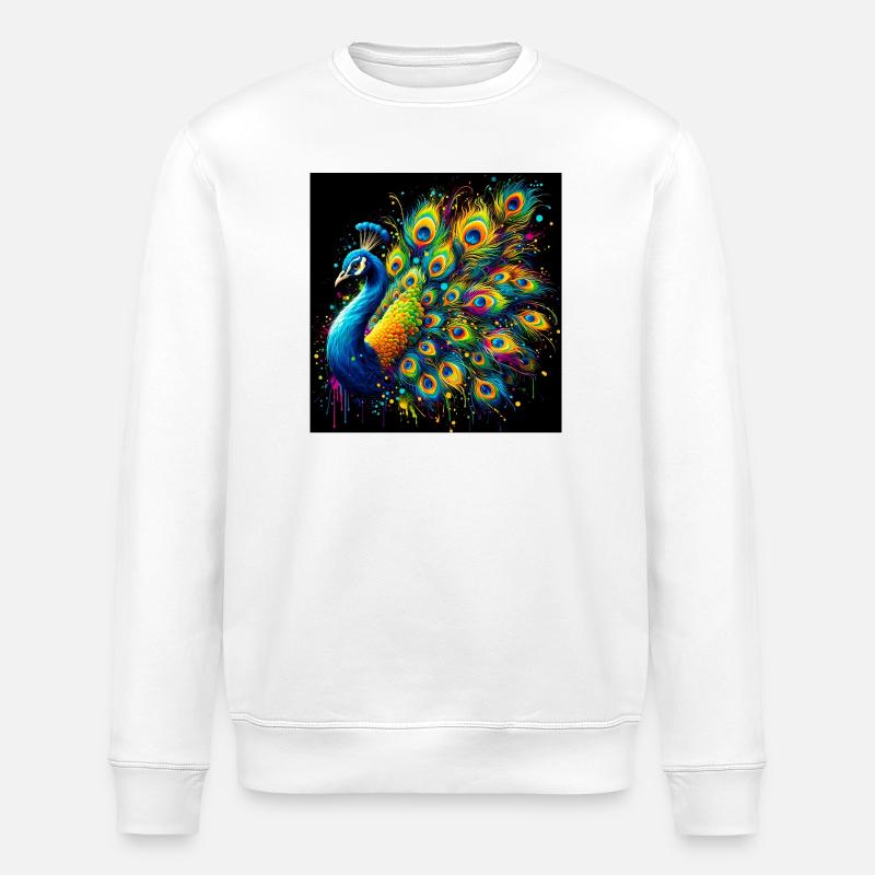 peacock - Stanley/Stella ROLLER Unisex Organic Sweatshirt - white
