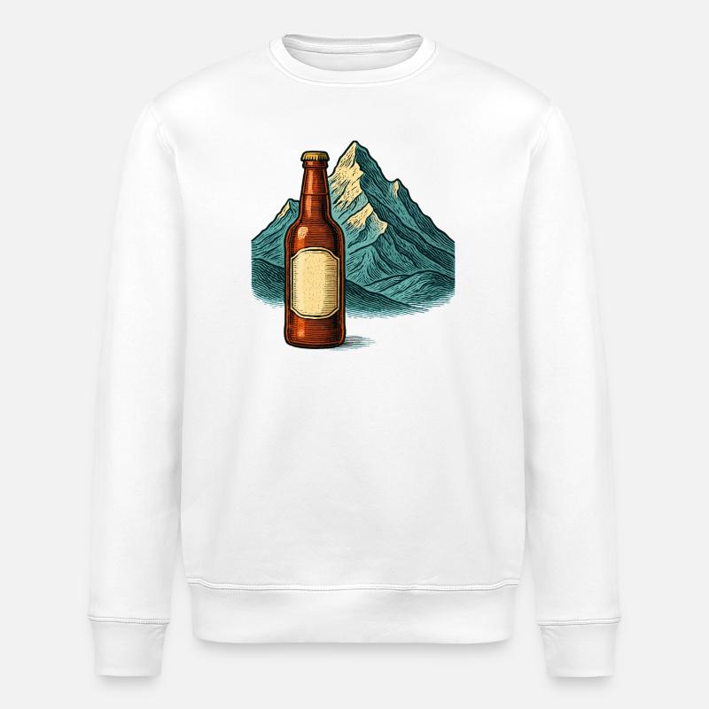 Abstraktes Berglandschaft mit Flasche - Stanley/Stella Unisex Bio-Sweatshirt ROLLER - Weiß