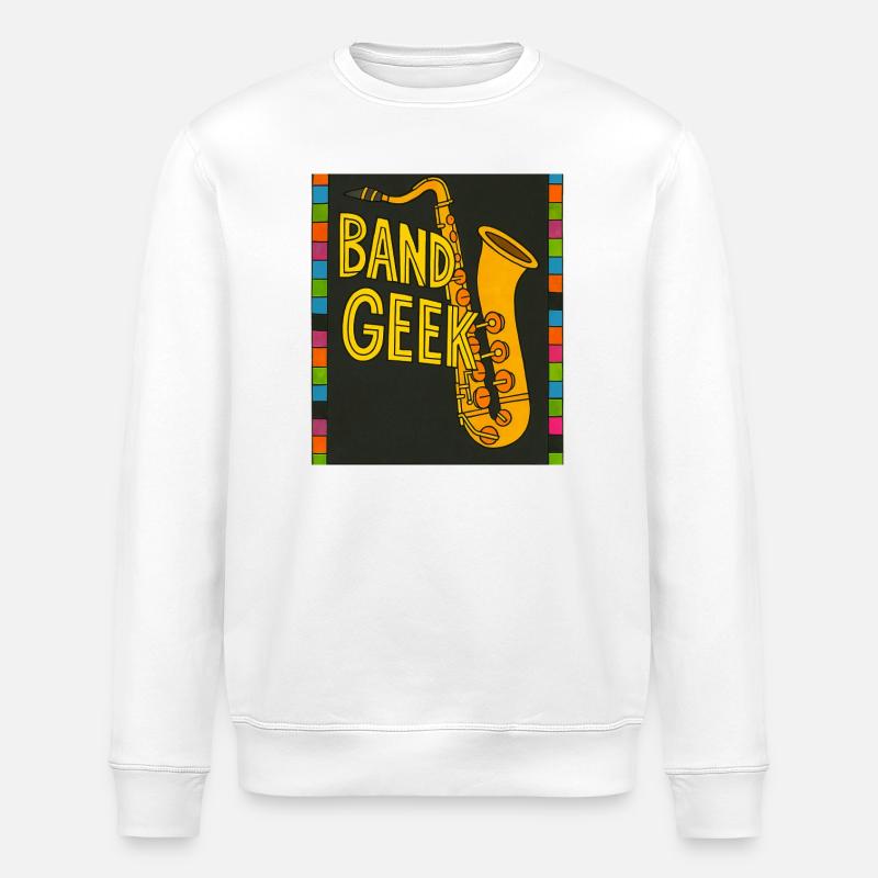 Band-Geek-Saxophon-Illustration - Stanley/Stella Unisex Bio-Sweatshirt ROLLER - Weiß