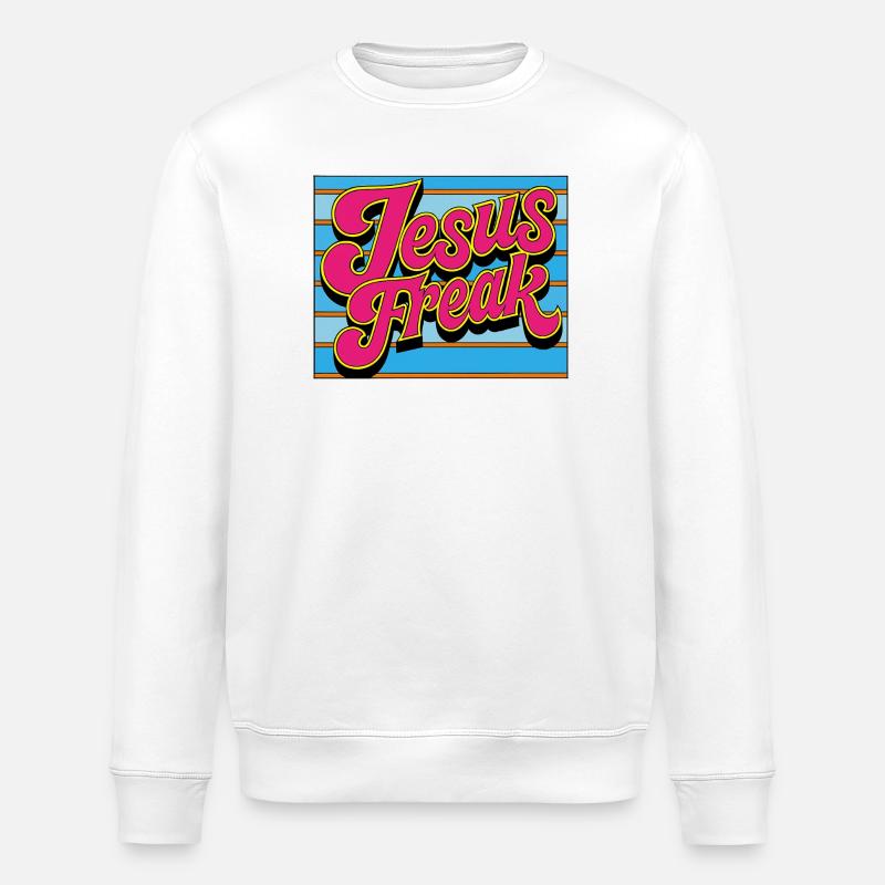 Lebendige Jesus-Freak-Illustration - Stanley/Stella Unisex Bio-Sweatshirt ROLLER - Weiß