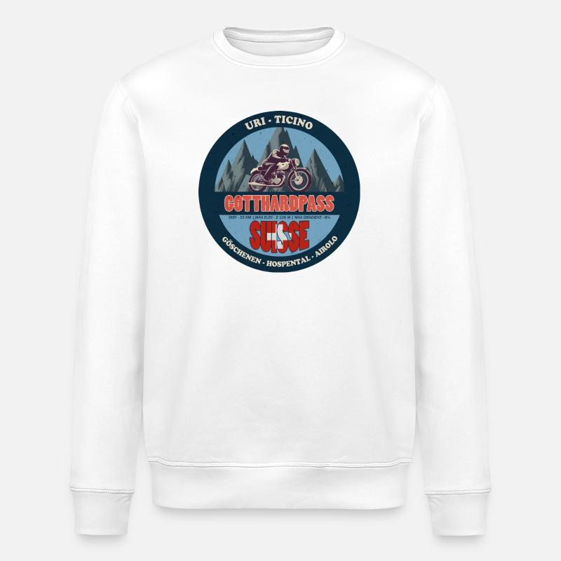 Gotthardpass, Uri, Tessin, Schweiz, Schweiz - Stanley/Stella Unisex Bio-Sweatshirt ROLLER - Weiß