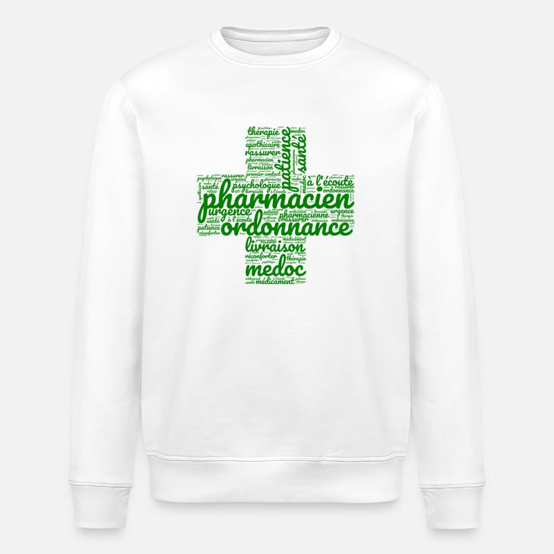 Fier d'être Pharmacien Metier Passion - Sweat bio ROLLER Stanley/Stella Unisexe - blanc