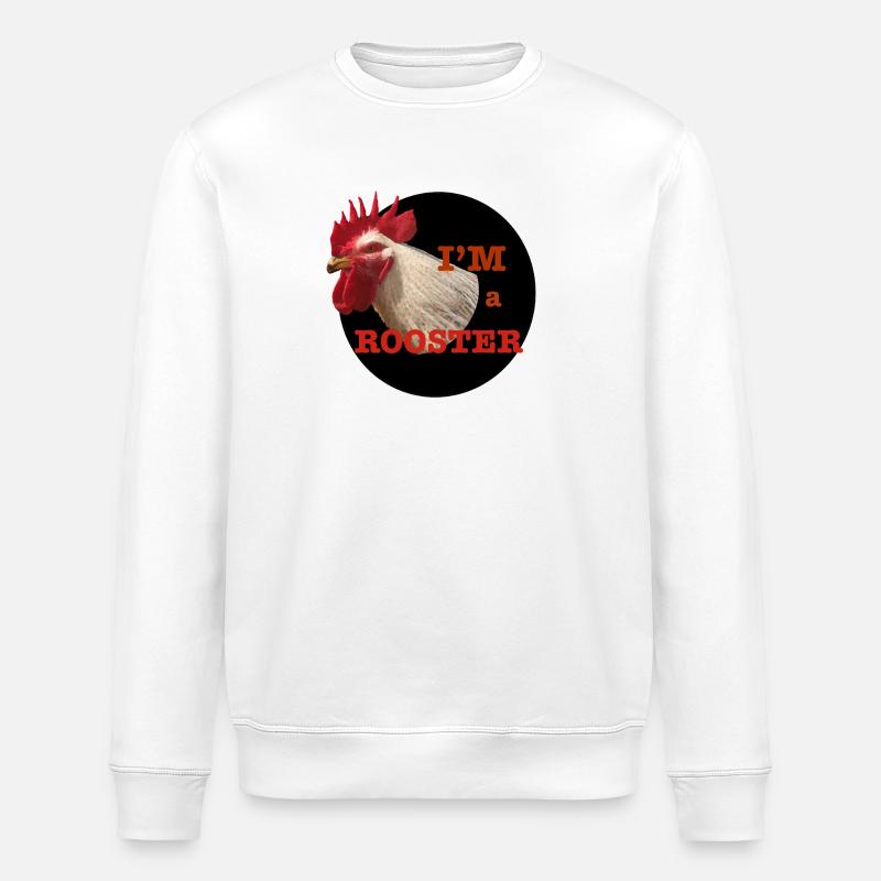 Hahnendesign und humorvoller Text - Stanley/Stella Unisex Bio-Sweatshirt ROLLER - Weiß