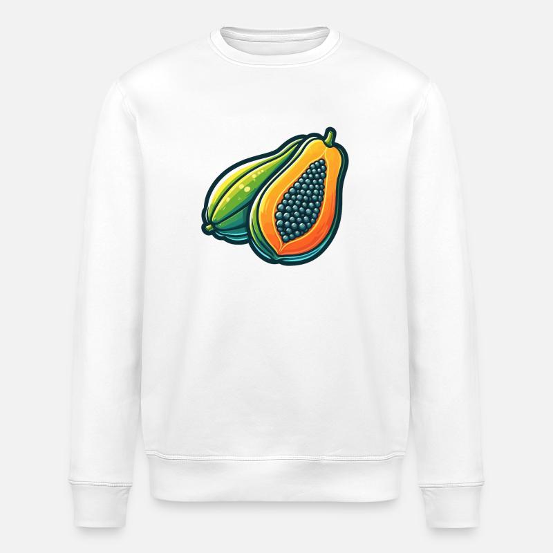 Bunte Papaya Inspirierende Kunstwerke - Stanley/Stella Unisex Bio-Sweatshirt ROLLER - Weiß