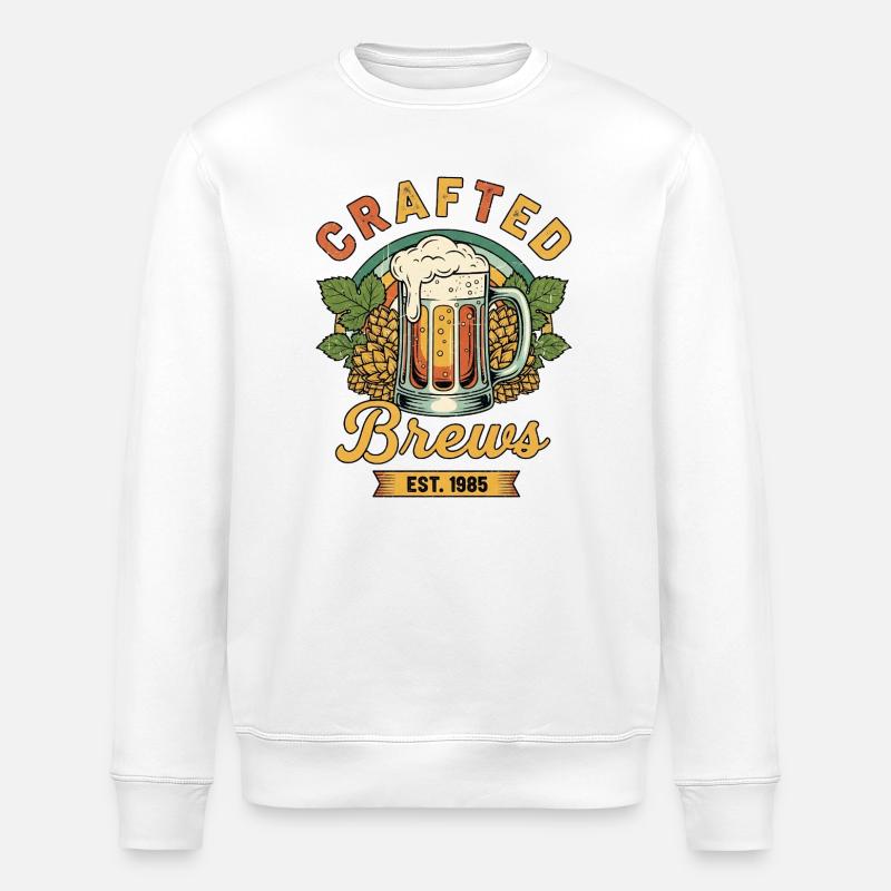 Crafted brews - Stanley/Stella ROLLER Unisex Organic Sweatshirt - white
