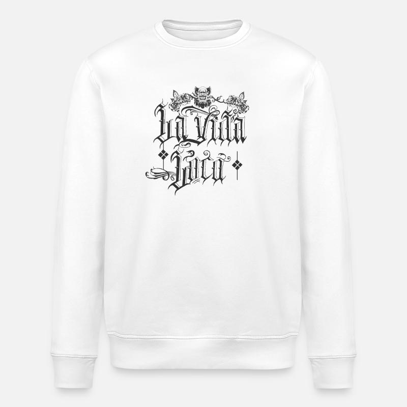 Retro Gothic Text mit Clownmotiv - Stanley/Stella Unisex Bio-Sweatshirt ROLLER - Weiß