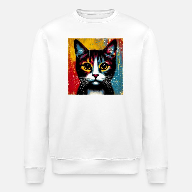 chat - Sweat bio ROLLER Stanley/Stella Unisexe - blanc