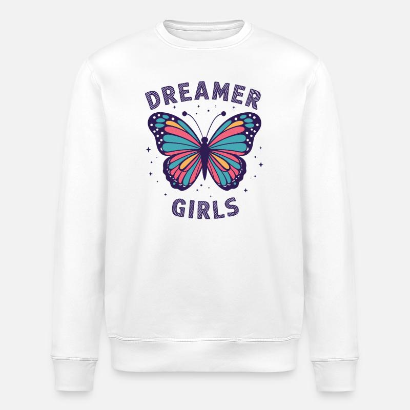 Verträumte Schmetterlingsmädchen-Inspiration - Stanley/Stella Unisex Bio-Sweatshirt ROLLER - Weiß
