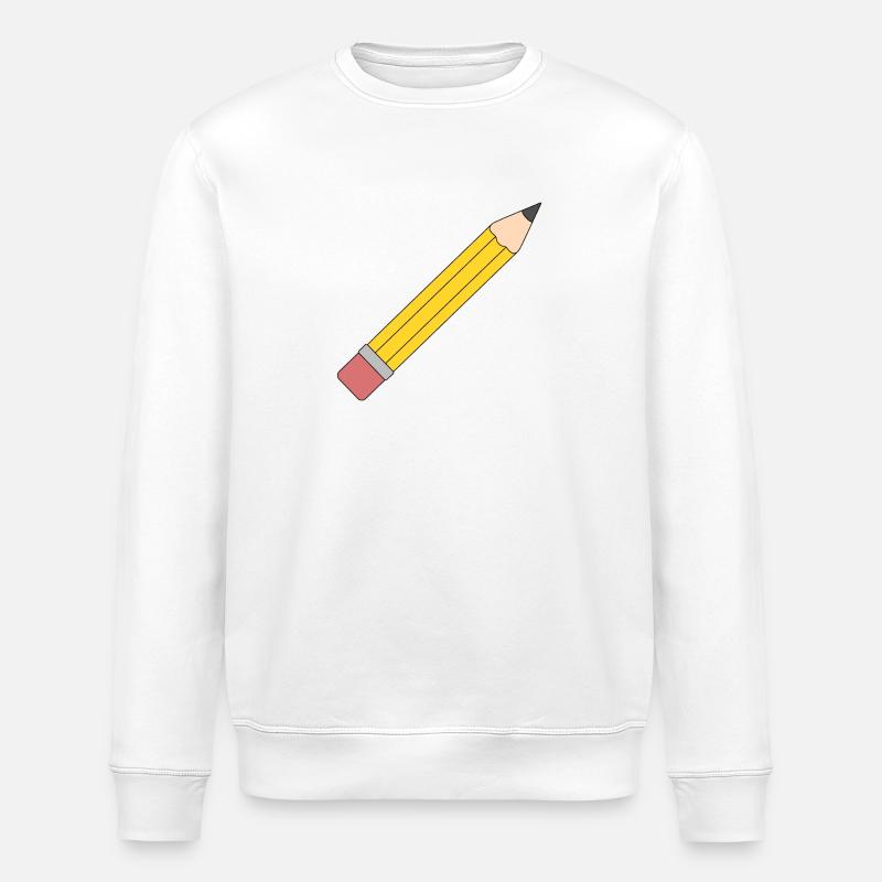 Illustration au crayon jaune vif - Sweat bio ROLLER Stanley/Stella Unisexe - blanc