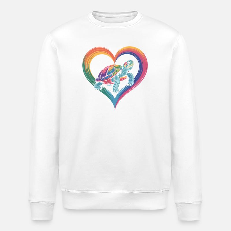 Bunte Schildkröte - Stanley/Stella Unisex Bio-Sweatshirt ROLLER - Weiß