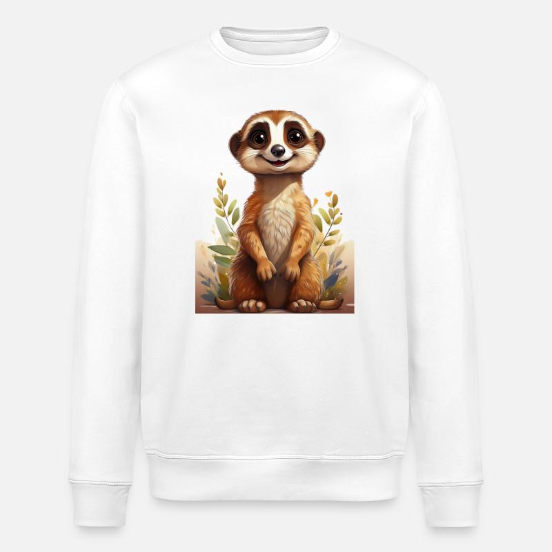 Dessin de suricate mignon - Sweat bio ROLLER Stanley/Stella Unisexe - blanc