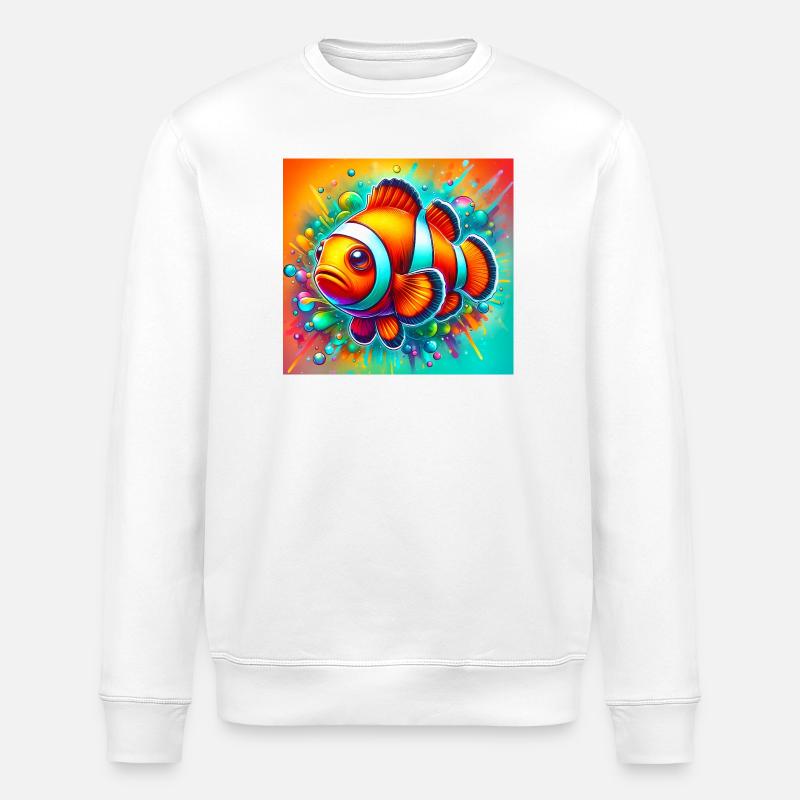 Clownfisch - Stanley/Stella Unisex Bio-Sweatshirt ROLLER - Weiß