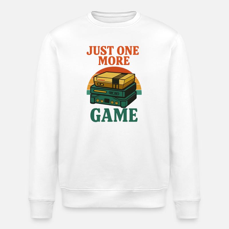Retro gaming stack illustration - Stanley/Stella ROLLER Unisex Organic Sweatshirt - white