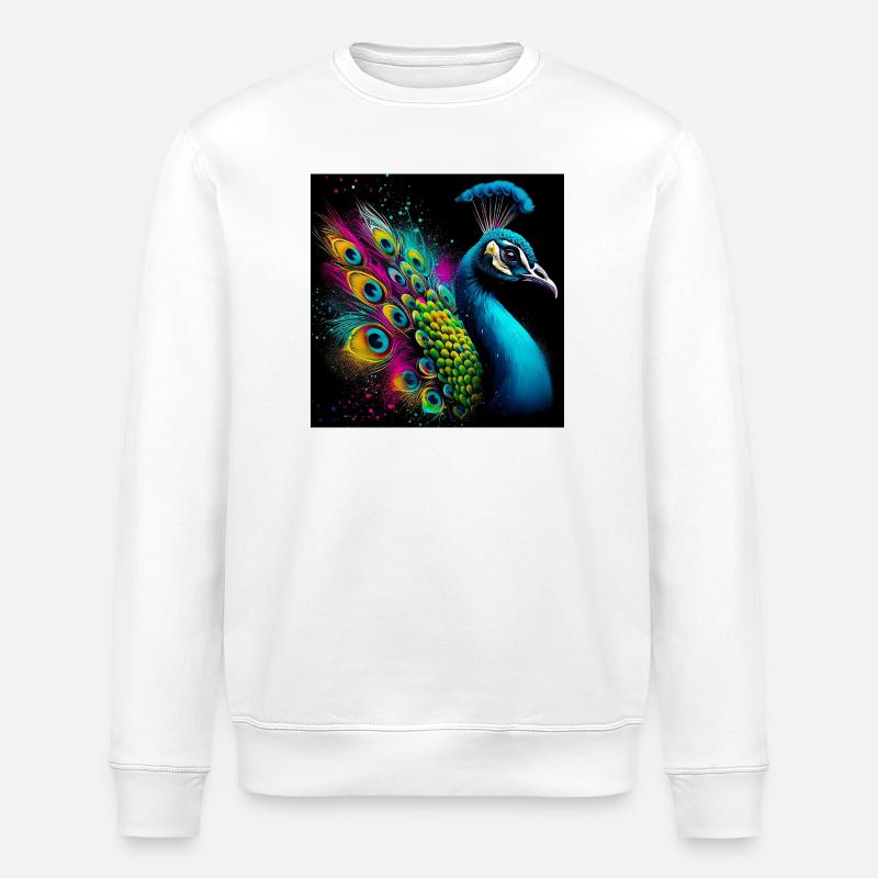 peacock - Stanley/Stella ROLLER Unisex Organic Sweatshirt - white