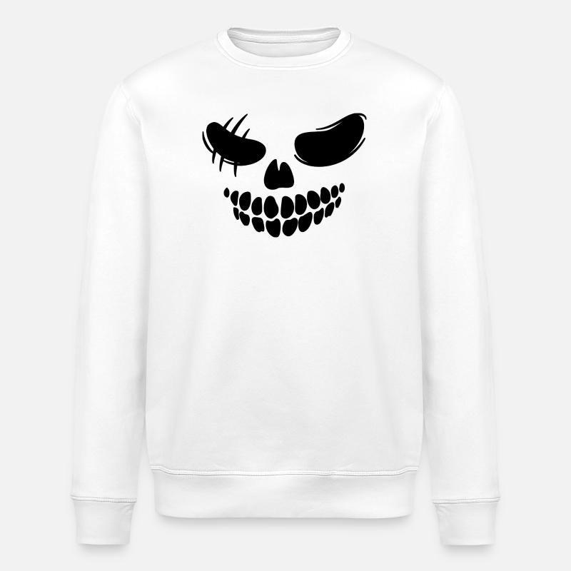 Horror Face - Stanley/Stella ROLLER Unisex Organic Sweatshirt - white